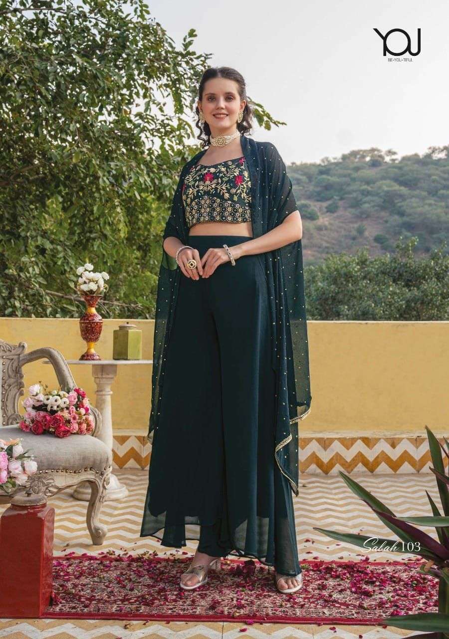 Sabah By You 101 To 105 Series Designer Stylish Fancy Colorful Beautiful Party Wear & Ethnic Wear Collection Georgette Tops With Bottom At Wholesale Price