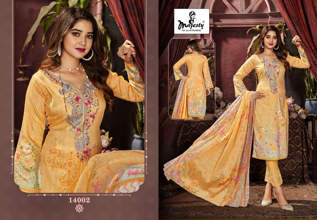 Maria.B. Lawn-14 By Majesty 14001 To 14006 Series Designer Pakistani Suits Beautiful Stylish Fancy Colorful Party Wear & Occasional Wear Jam Cotton Print Dresses At Wholesale Price