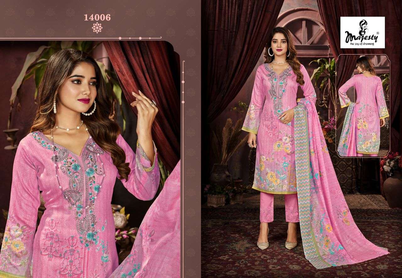 Maria.B. Lawn-14 By Majesty 14001 To 14006 Series Designer Pakistani Suits Beautiful Stylish Fancy Colorful Party Wear & Occasional Wear Jam Cotton Print Dresses At Wholesale Price