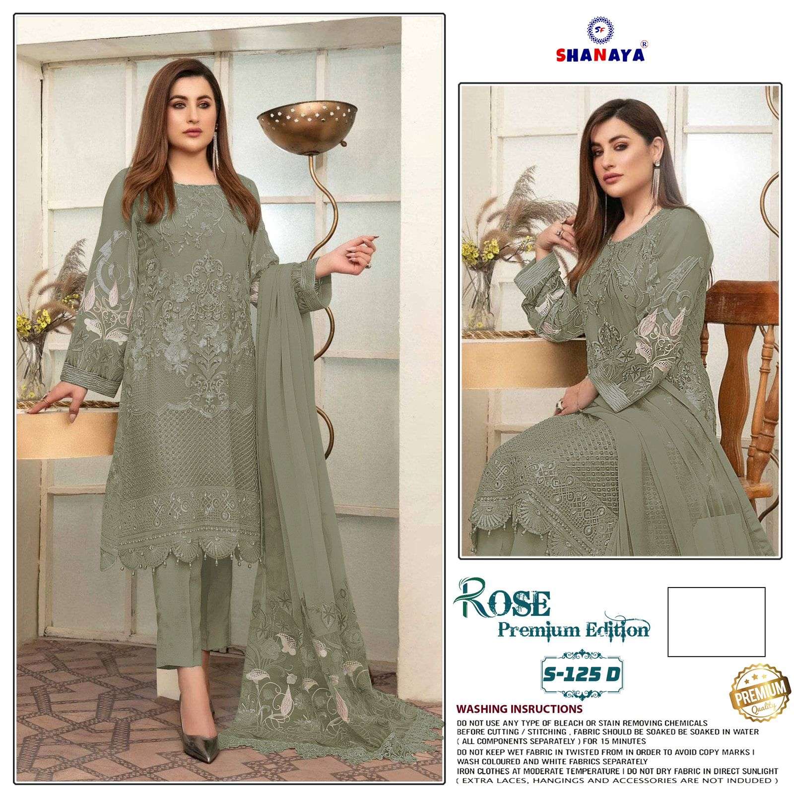Shanaya Hit Design S-125 Colours By Shanaya Fashion S-125-A To S-125-F Series Pakistani Suits Beautiful Fancy Colorful Stylish Party Wear & Occasional Wear Faux Georgette Embroidery Dresses At Wholesale Price