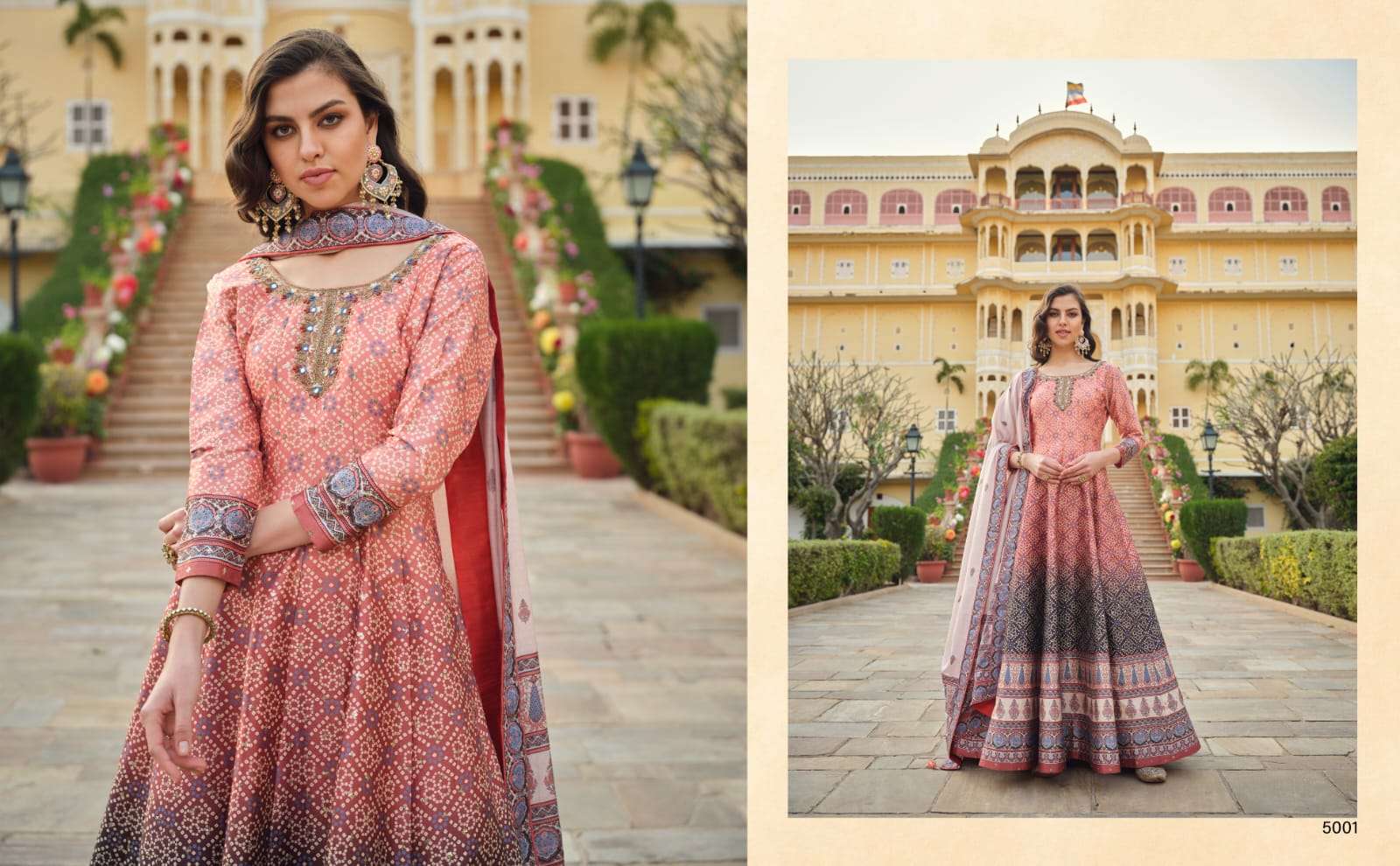 Ratrani By Virasat 5001 To 5005 Series Beautiful Stylish Fancy Colorful Casual Wear & Ethnic Wear Silk Gowns With Dupatta At Wholesale Price