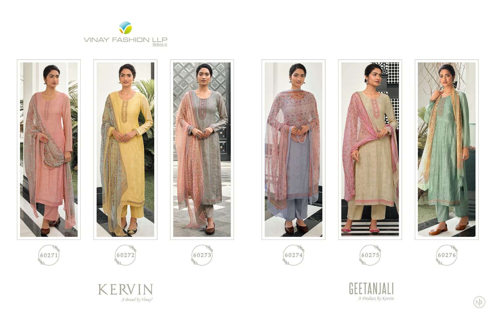 Kervin Geetanjali By Vinay Fashion 60271 To 60276 Series Beautiful Suits Colorful Stylish Fancy Casual Wear & Ethnic Wear Bemberg Muslin Dresses At Wholesale Price