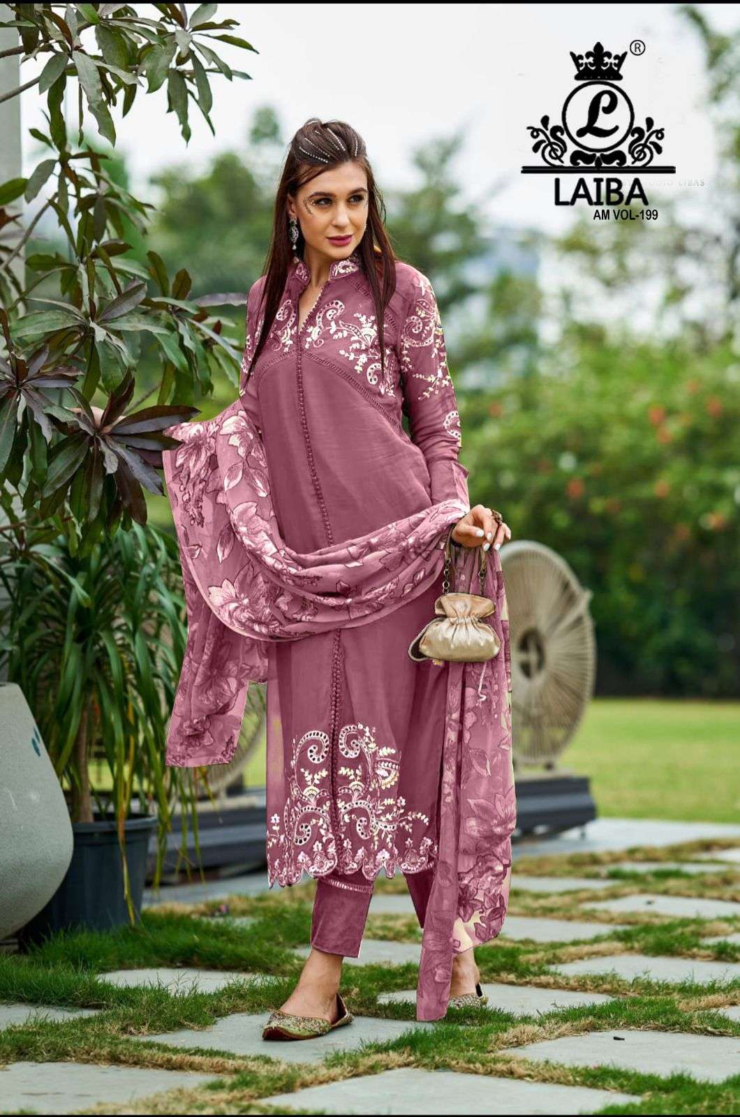 AM Vol-199 By Laiba 199-A To 199-D Series Beautiful Pakistani Suits Colorful Stylish Fancy Casual Wear & Ethnic Wear Pure Georgette Embroidered Dresses At Wholesale Price