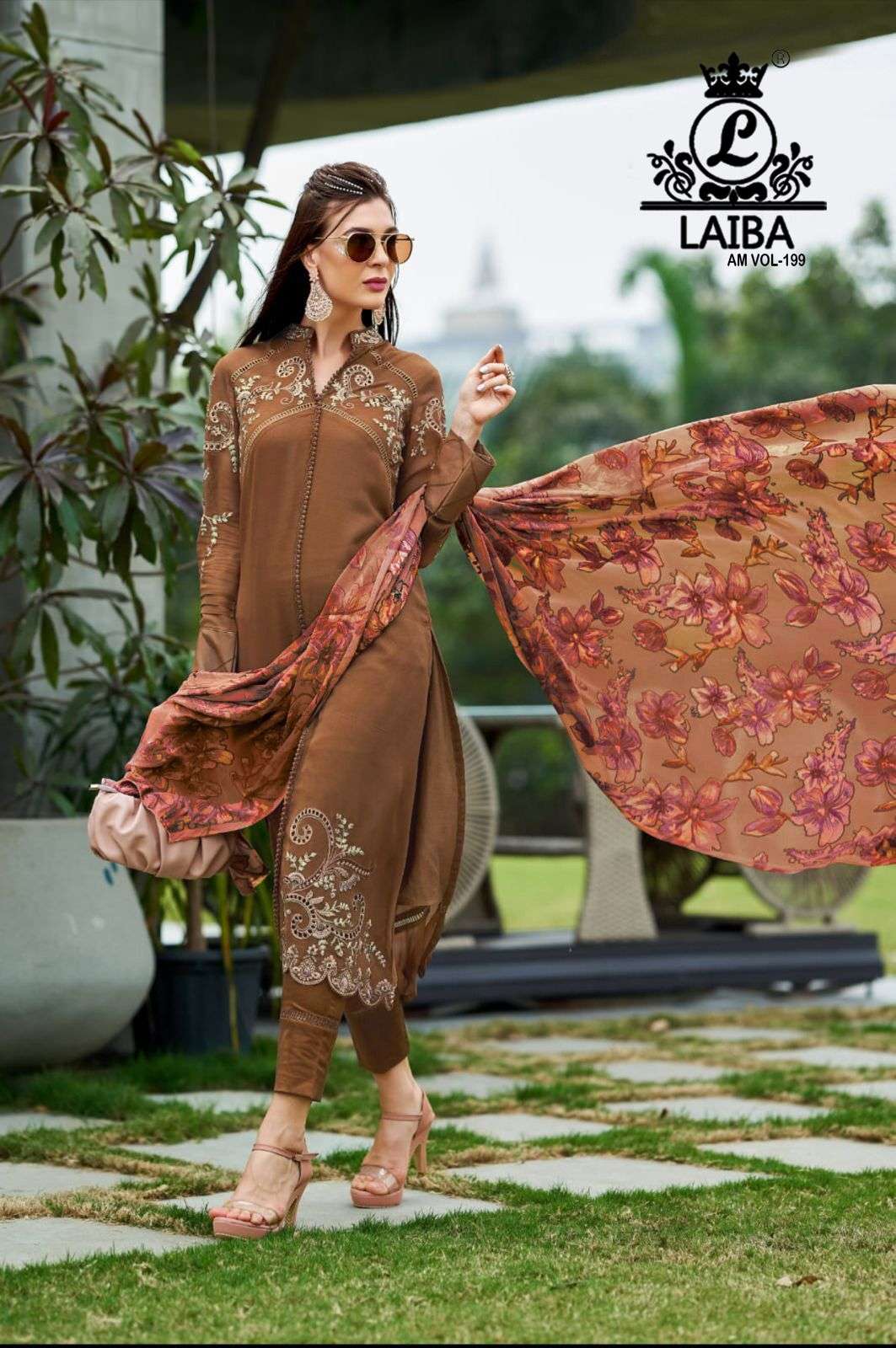 AM Vol-199 By Laiba 199-A To 199-D Series Beautiful Pakistani Suits Colorful Stylish Fancy Casual Wear & Ethnic Wear Pure Georgette Embroidered Dresses At Wholesale Price