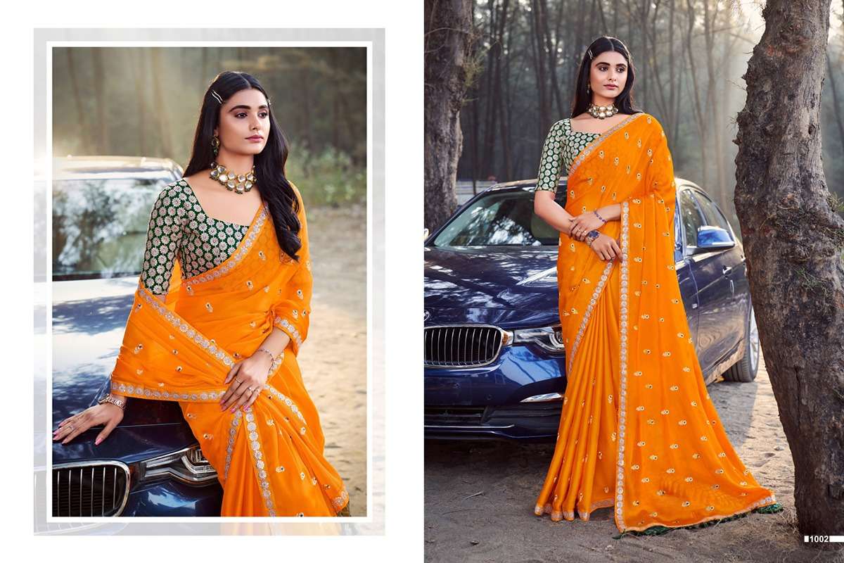 Avatar By Fashid Wholesale 1001 To 1008 Series Indian Traditional Wear Collection Beautiful Stylish Fancy Colorful Party Wear & Occasional Wear Chiffon Sarees At Wholesale Price
