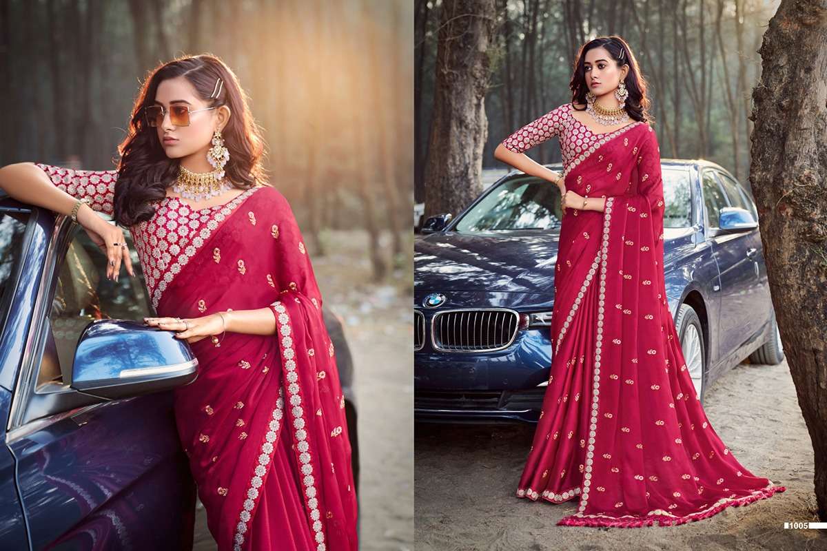Avatar By Fashid Wholesale 1001 To 1008 Series Indian Traditional Wear Collection Beautiful Stylish Fancy Colorful Party Wear & Occasional Wear Chiffon Sarees At Wholesale Price