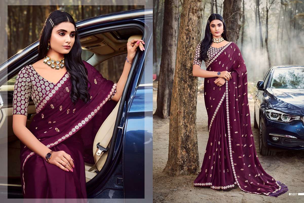Avatar By Fashid Wholesale 1001 To 1008 Series Indian Traditional Wear Collection Beautiful Stylish Fancy Colorful Party Wear & Occasional Wear Chiffon Sarees At Wholesale Price