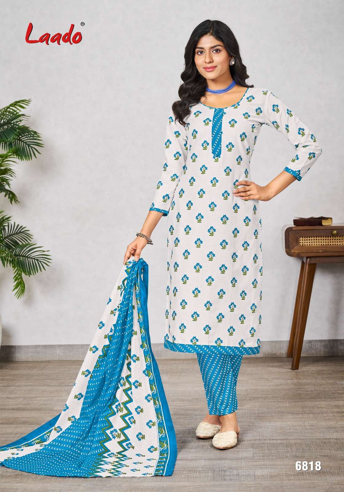 Laado Vol-68 By Laado 6801 To 6820 Series Beautiful Suits Stylish Colorful Fancy Casual Wear & Ethnic Wear Pure Cotton Print Dresses At Wholesale Price