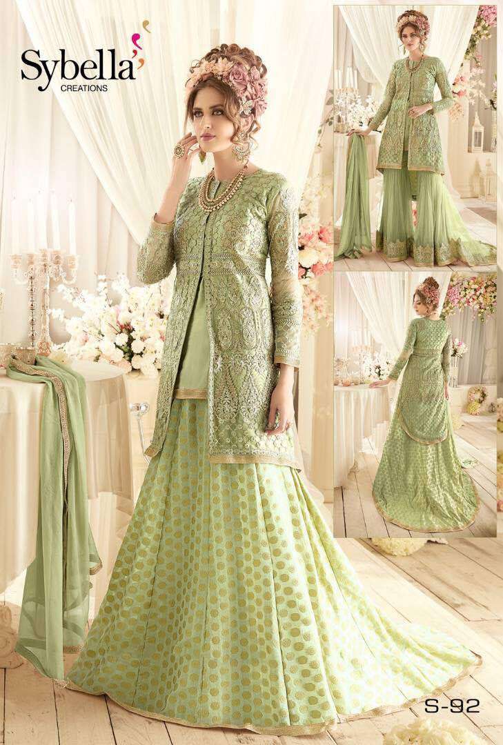 Sybella Hit Design S-92 By Sybella Creation Designer Sharara Suits Beautiful Stylish Fancy Colorful Party Wear & Occasional Wear Net Dresses At Wholesale Price