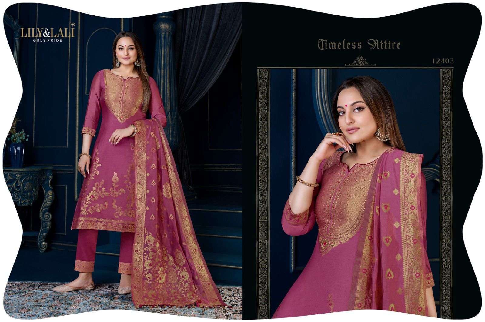 Silk Kari Vol-3 By Lily And Lali 12401 To 12408 Series Beautiful Stylish Festive Suits Fancy Colorful Casual Wear & Ethnic Wear & Ready To Wear Pure Organza Jacquard With Work Dresses At Wholesale Price