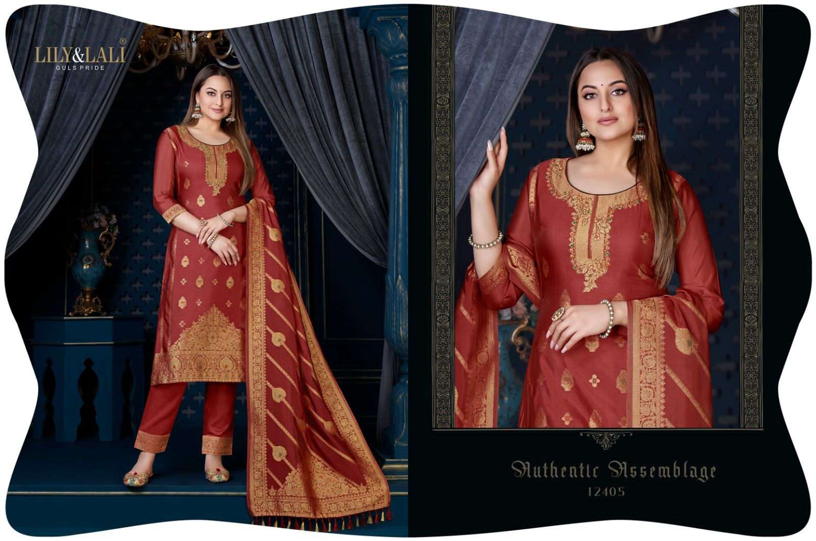 Silk Kari Vol-3 By Lily And Lali 12401 To 12408 Series Beautiful Stylish Festive Suits Fancy Colorful Casual Wear & Ethnic Wear & Ready To Wear Pure Organza Jacquard With Work Dresses At Wholesale Price