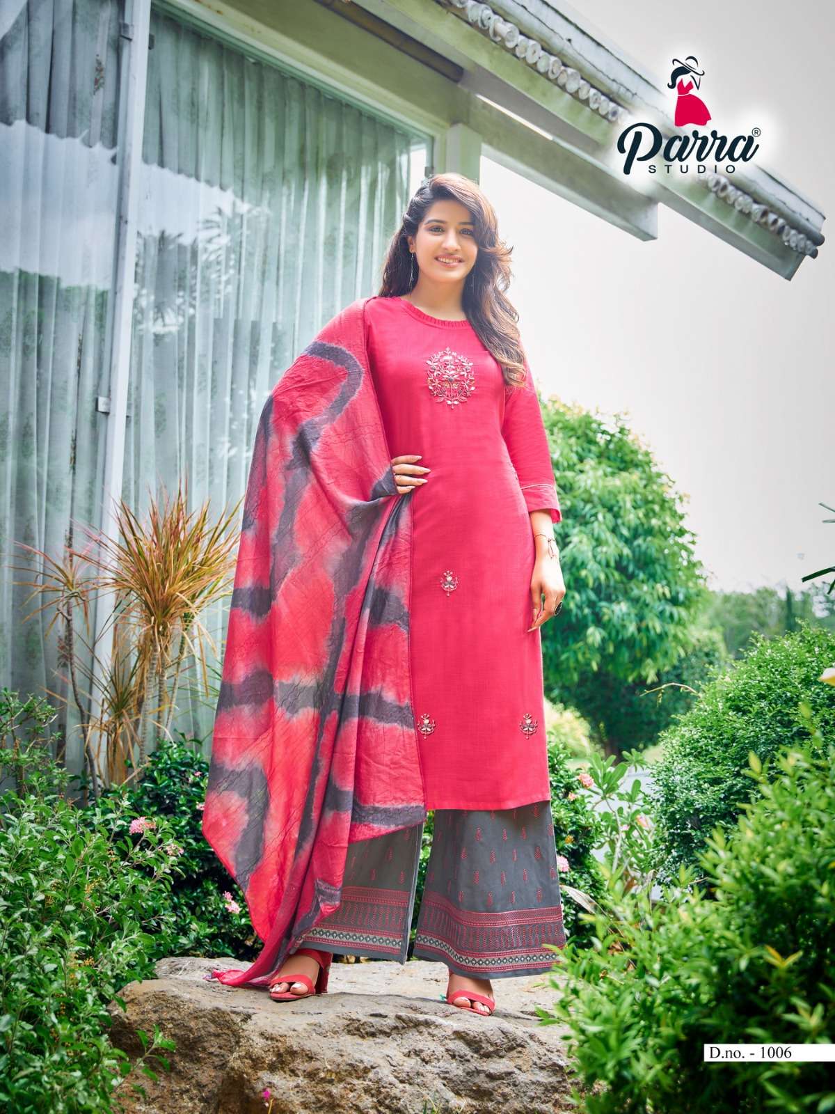 Plazo House By Parra Studio 1001 To 1006 Series Beautiful Suits Colorful Stylish Fancy Casual Wear & Ethnic Wear Pure Rayon Slub Dresses At Wholesale Price