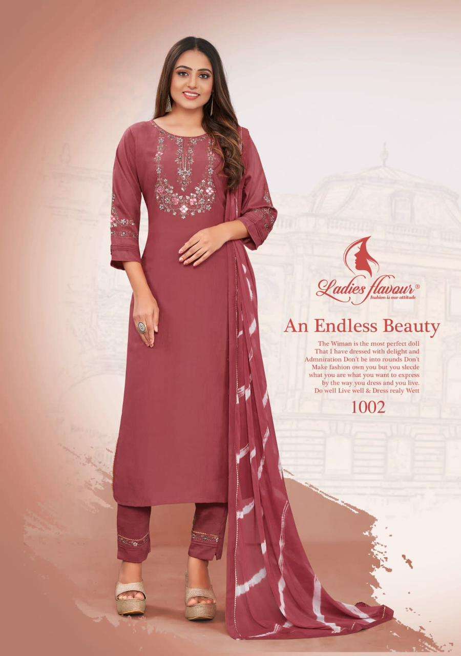Noori By Ladies Flavour 1001 To 1006 Series Beautiful Suits Colorful Stylish Fancy Casual Wear & Ethnic Wear Heavy Chinnon Embroidered Dresses At Wholesale Price