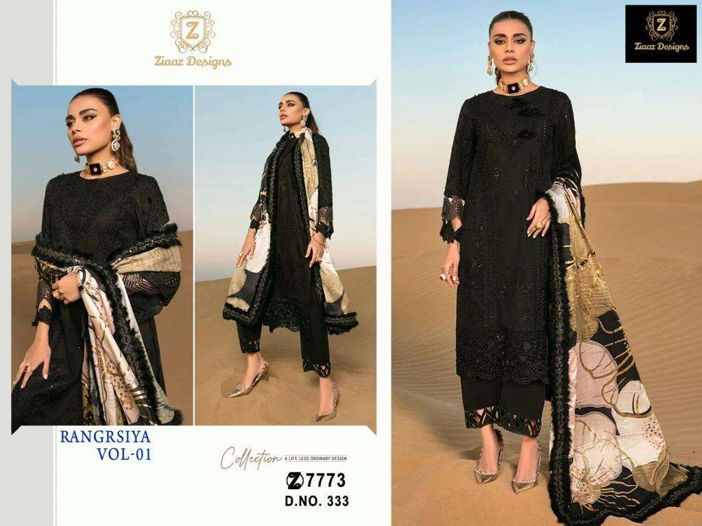 Rangrsiya Vol-1 By Ziaaz Designs Beautiful Pakistani Suits Colorful Stylish Fancy Casual Wear & Ethnic Wear Pure Rayon Embroidered Dresses At Wholesale Price