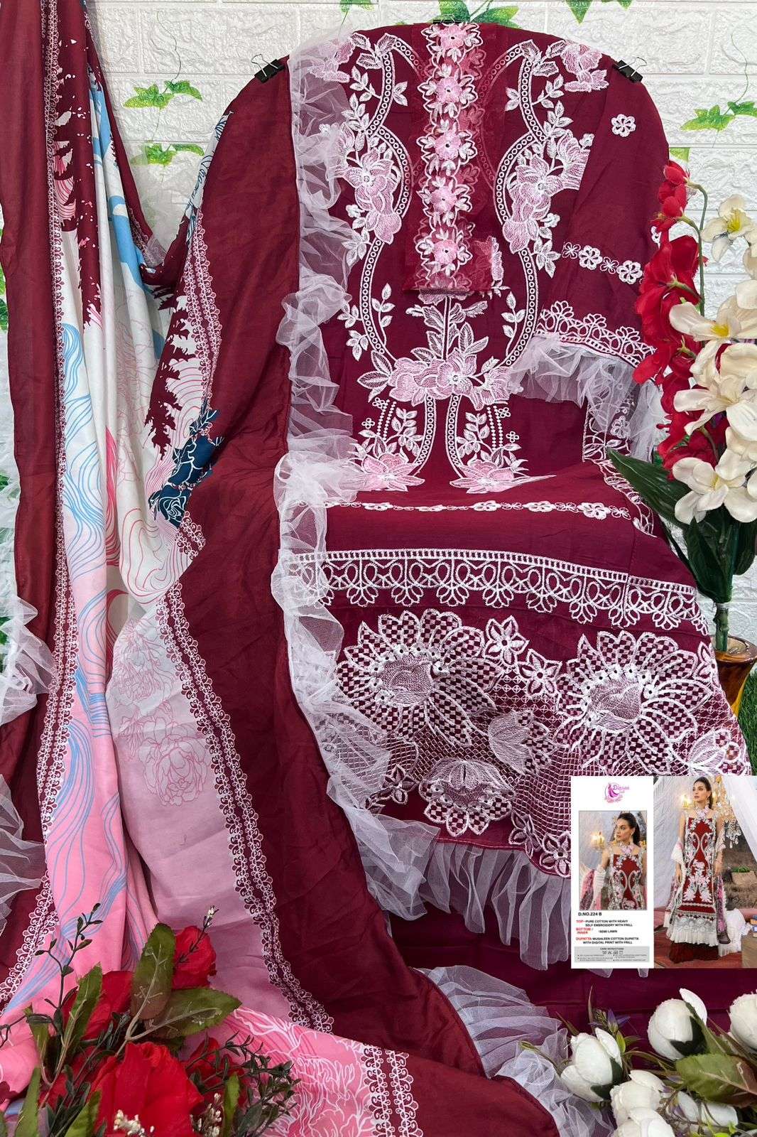 Dinsaa Hit Design 224 Colours By Dinsaa Suits 224-A To 224-D Series Beautiful Pakistani Suits Colorful Stylish Fancy Casual Wear & Ethnic Wear Pure Cotton Embroidered Dresses At Wholesale Price