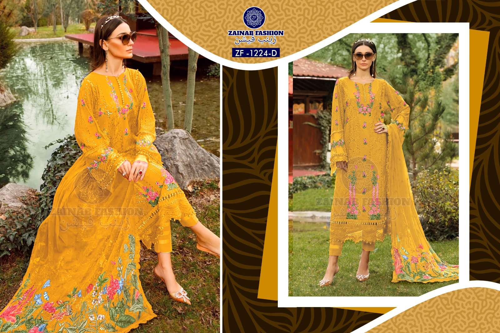 Maria-B Color Edition By Zainab Fashion 1224-A To 1224-F Series Designer Pakistani Suits Beautiful Fancy Stylish Colorful Party Wear & Occasional Wear Cambric Cotton With Embroidery Dresses At Wholesale Price