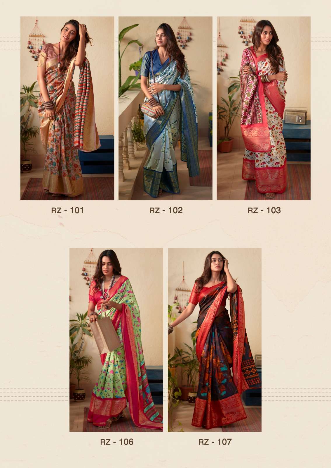 Rozana By SR 101 To 110 Series Indian Traditional Wear Collection Beautiful Stylish Fancy Colorful Party Wear & Occasional Wear Silk Sarees At Wholesale Price