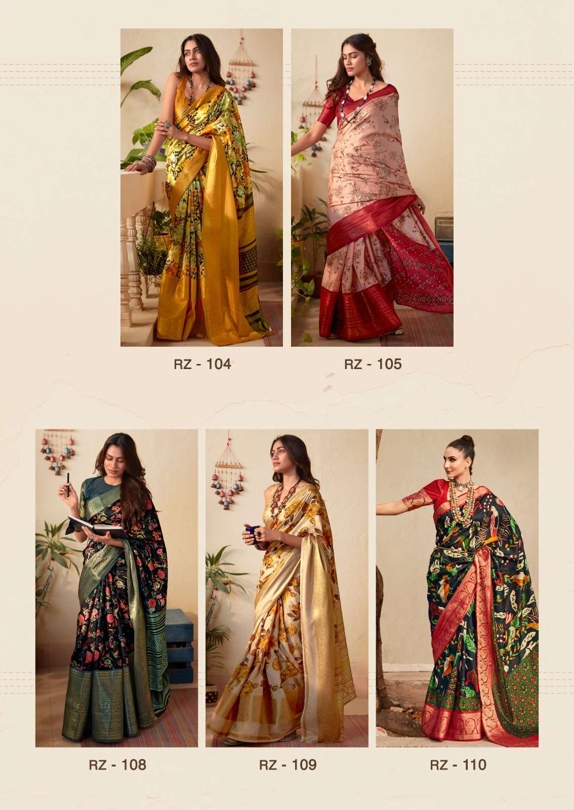 Rozana By SR 101 To 110 Series Indian Traditional Wear Collection Beautiful Stylish Fancy Colorful Party Wear & Occasional Wear Silk Sarees At Wholesale Price