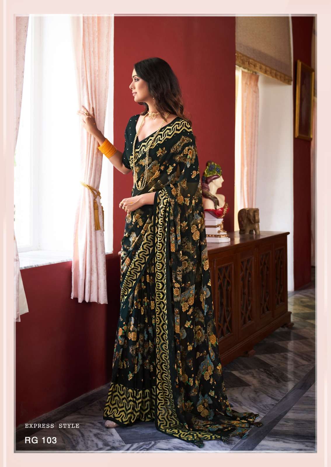 Raaga By Sr 101 To 105 Series Indian Traditional Wear Collection Beautiful Stylish Fancy Colorful Party Wear & Occasional Wear Georgette Sarees At Wholesale Price