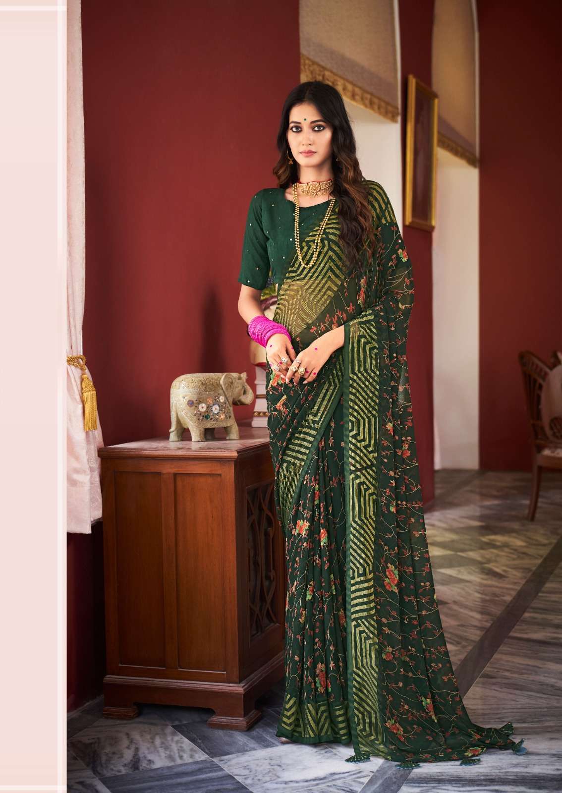 Raaga By Sr 101 To 105 Series Indian Traditional Wear Collection Beautiful Stylish Fancy Colorful Party Wear & Occasional Wear Georgette Sarees At Wholesale Price