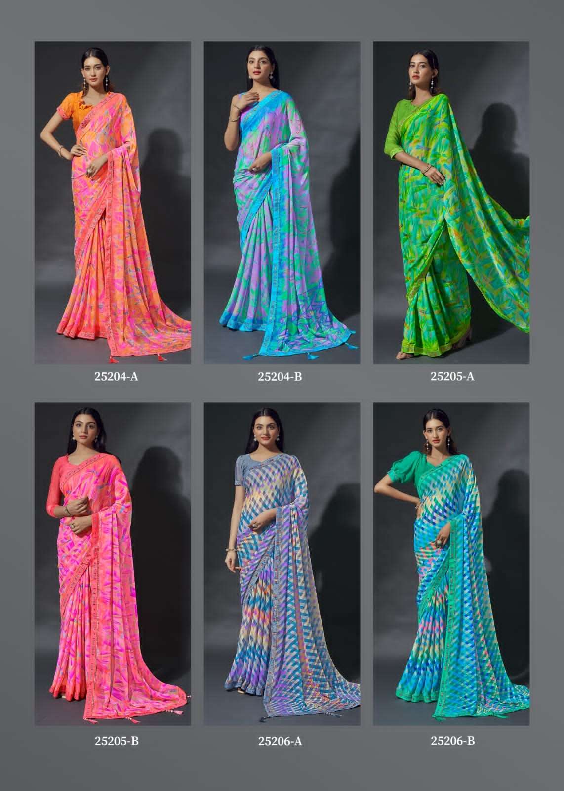 Vanilla Vol-2 By Ruchi Sarees 25201-A To 25206-B Series Indian Traditional Wear Collection Beautiful Stylish Fancy Colorful Party Wear & Occasional Wear Chiffon Sarees At Wholesale Price