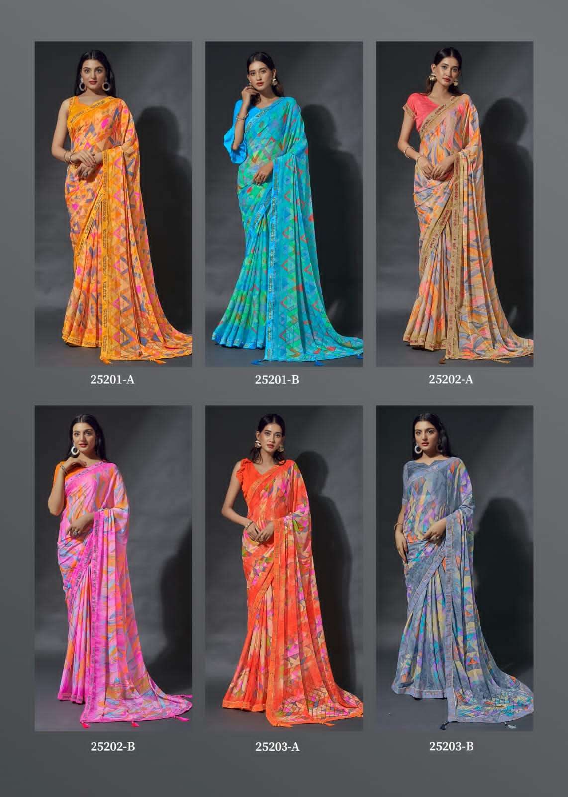 Vanilla Vol-2 By Ruchi Sarees 25201-A To 25206-B Series Indian Traditional Wear Collection Beautiful Stylish Fancy Colorful Party Wear & Occasional Wear Chiffon Sarees At Wholesale Price