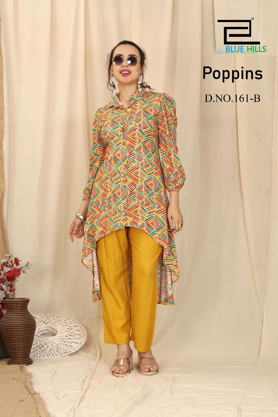 Poppins By Blue Hills 161-A To 161-D Series Designer Stylish Fancy Colorful Beautiful Party Wear & Ethnic Wear Collection Rayon Print Tops With Bottom At Wholesale Price