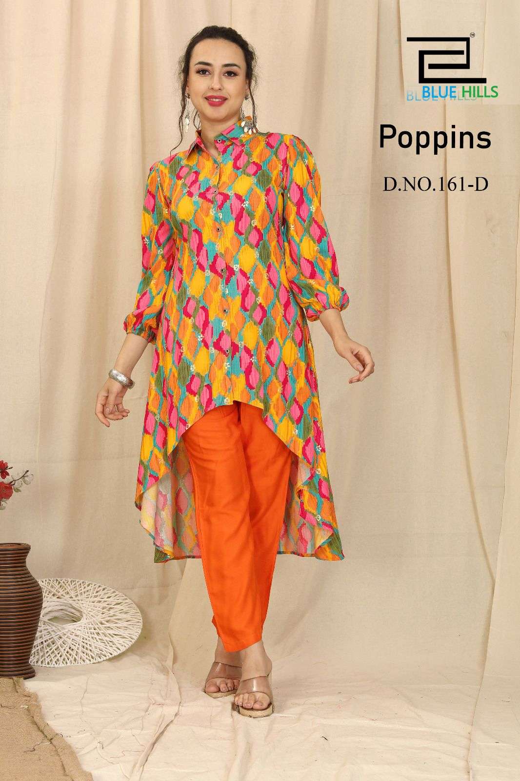 Poppins By Blue Hills 161-A To 161-D Series Designer Stylish Fancy Colorful Beautiful Party Wear & Ethnic Wear Collection Rayon Print Tops With Bottom At Wholesale Price