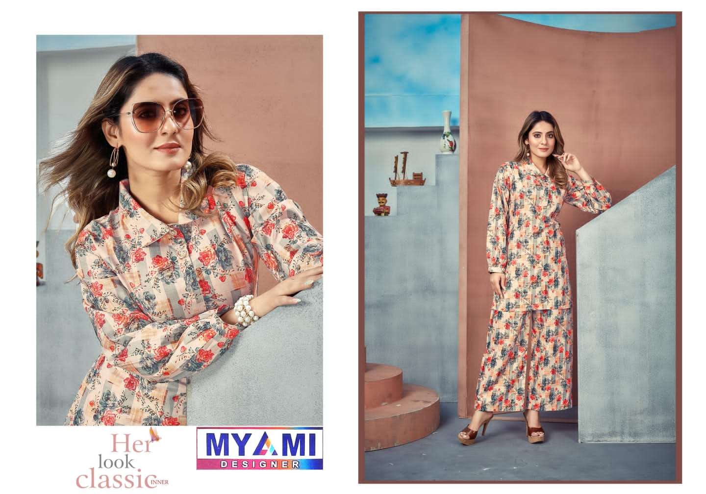 Co-Ord Vol-1 By Myami Designer 1001 To 1006 Series Designer Stylish Fancy Colorful Beautiful Party Wear & Ethnic Wear Collection Rayon Print Co-Ord At Wholesale Price