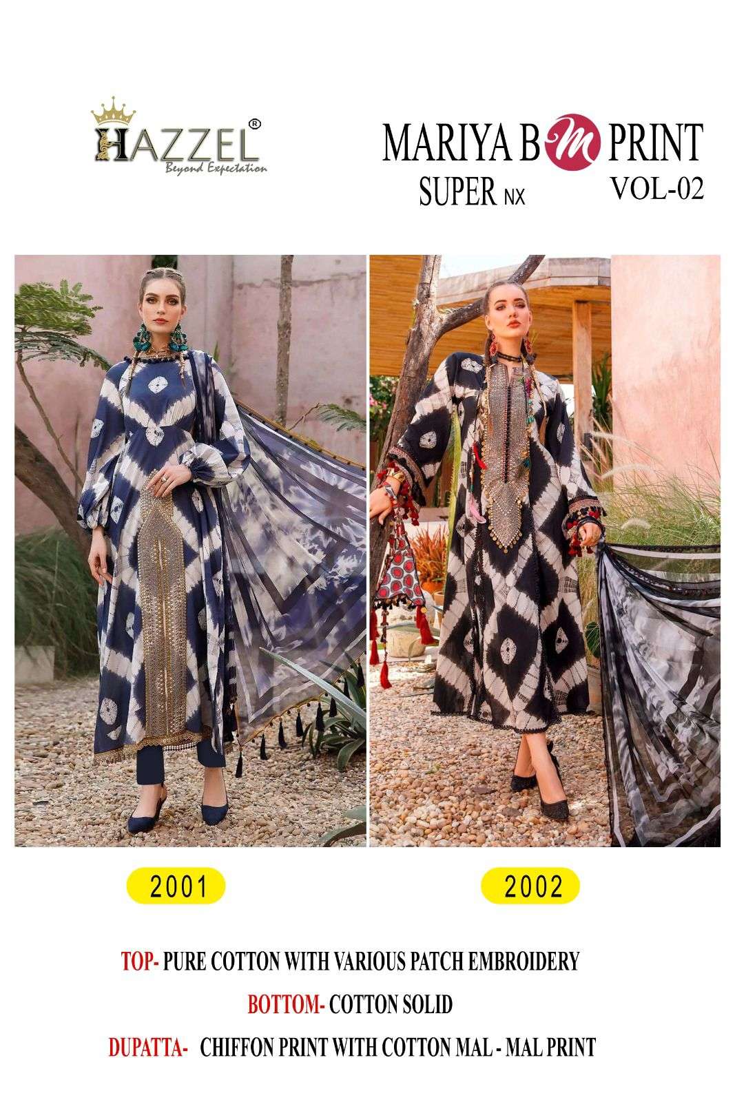 Mariya B Mprint Vol-2 Super Nx By Hazzel 2001 To 2002 Series Beautiful Pakistani Suits Colorful Stylish Fancy Casual Wear & Ethnic Wear Pure Cotton Embroidered Dresses At Wholesale Price