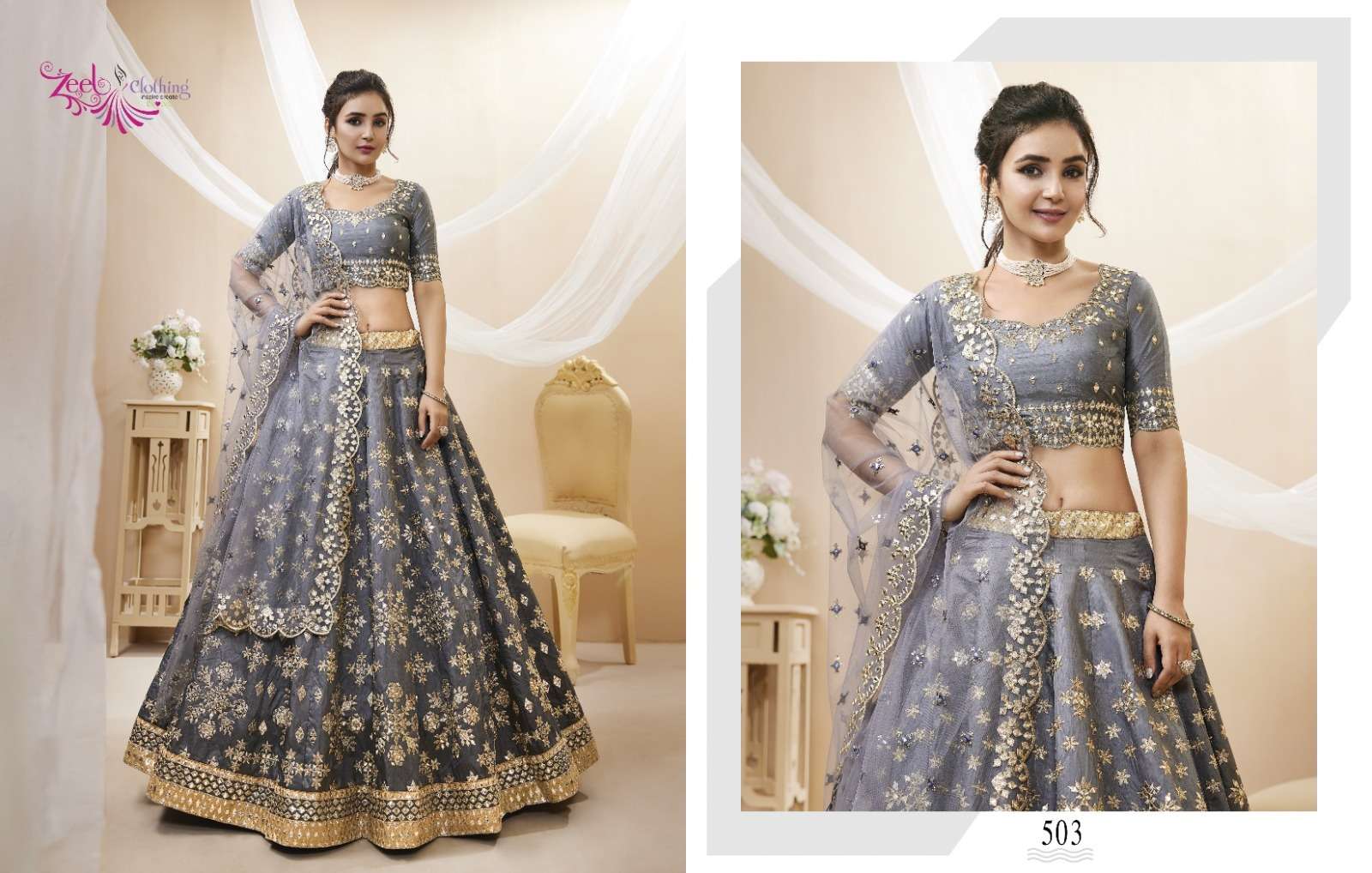 Angelic Vol-1 By Zeel Clothing 501 To 506 Series Designer Beautiful Festive Collection Occasional Wear & Party Wear Art Silk Lehengas At Wholesale Price