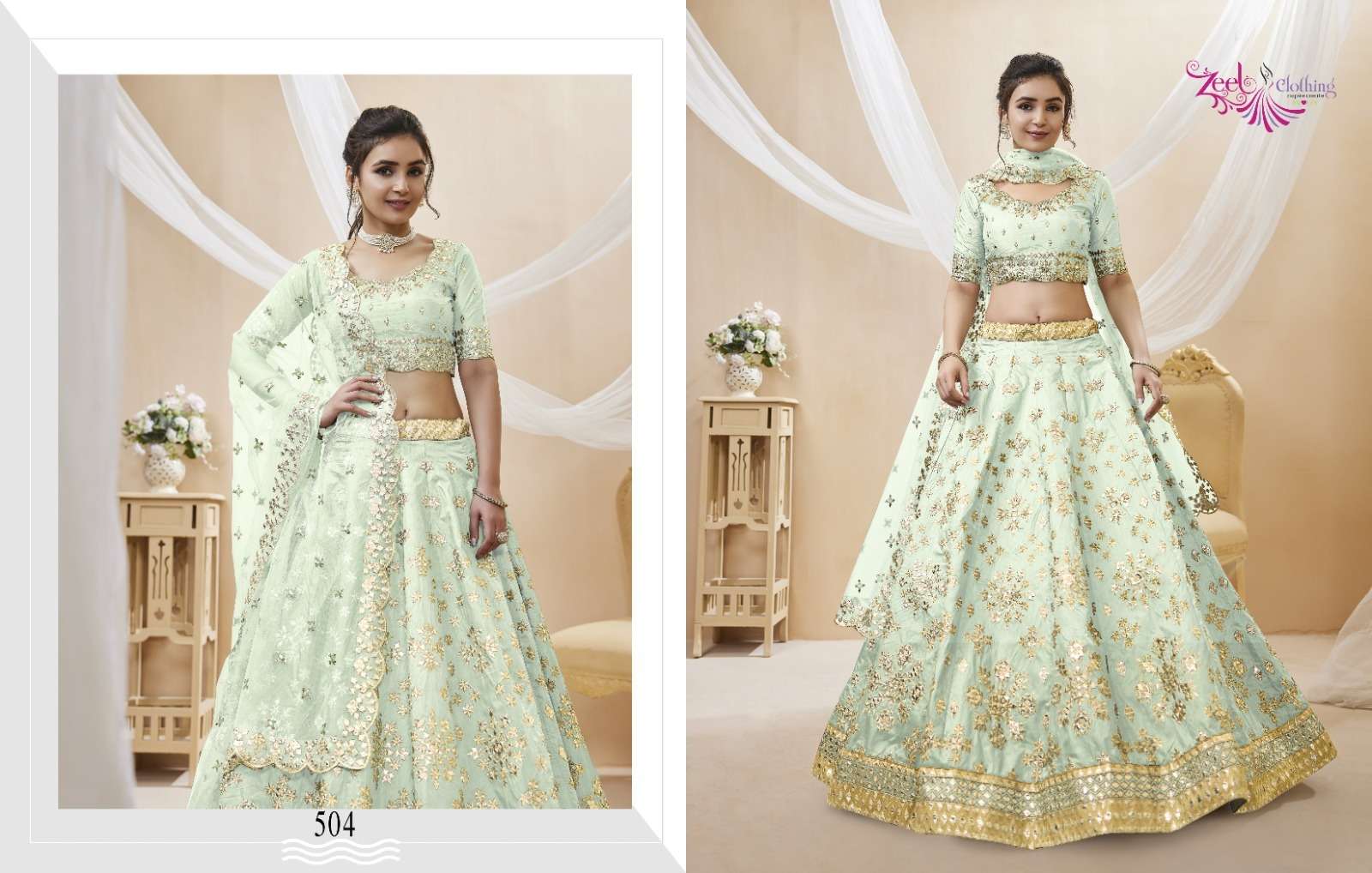 Angelic Vol-1 By Zeel Clothing 501 To 506 Series Designer Beautiful Festive Collection Occasional Wear & Party Wear Art Silk Lehengas At Wholesale Price