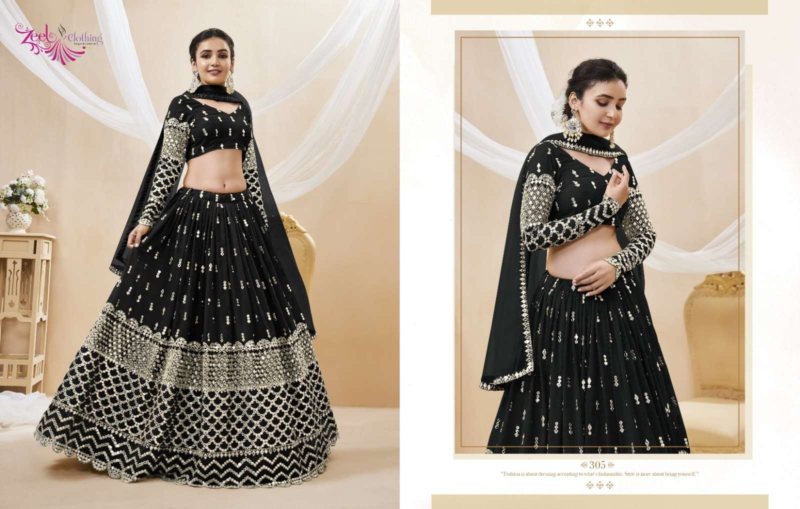 Expression Vol-1 By Zeel Clothing 301 To 311 Series Bridal Wear Collection Beautiful Stylish Colorful Fancy Party Wear & Occasional Wear Georgette Lehengas At Wholesale Price