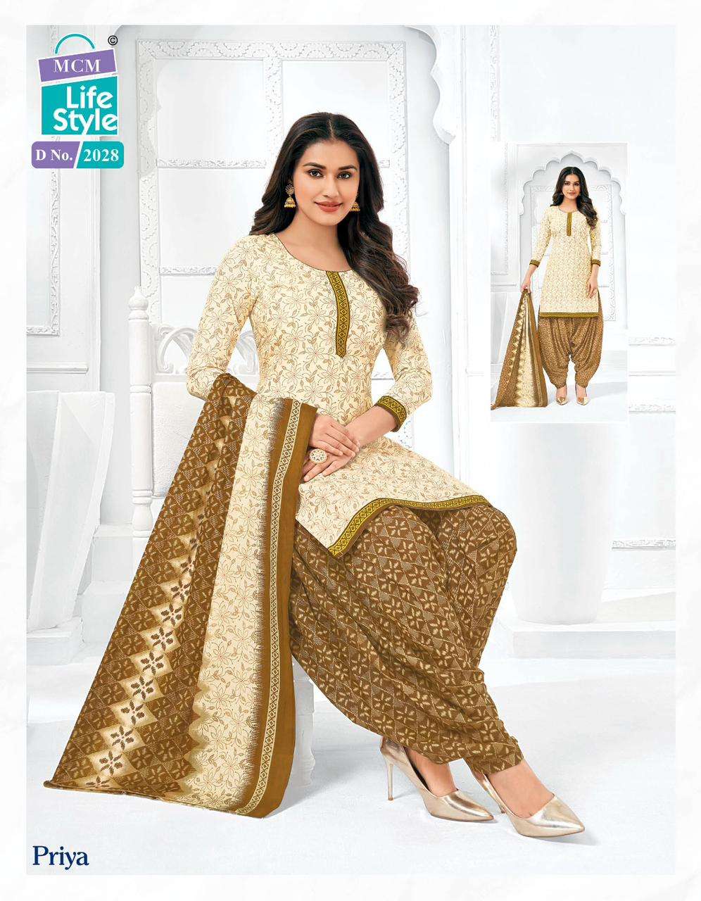 Priya Vol-20 By Mcm Lifestyle 2007 To 2039 Series Designer Festive Suits Beautiful Fancy Stylish Colorful Party Wear & Occasional Wear Pure Cambric Cotton Printed Dresses At Wholesale Price