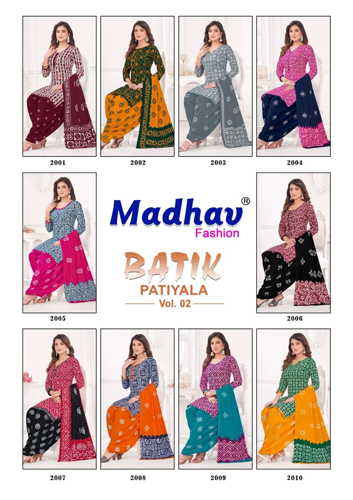 Batik Patiyala Vol-2 By Madhav Fashion 2001 To 2010 Series Beautiful Stylish Festive Suits Fancy Colorful Casual Wear & Ethnic Wear & Ready To Wear Pure Cotton Print Dresses At Wholesale Price