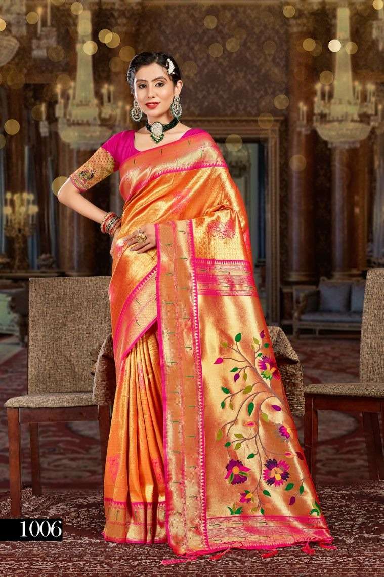 Kamiya Silk By Bunawat 1001 To 1006 Series Indian Traditional Wear Collection Beautiful Stylish Fancy Colorful Party Wear & Occasional Wear Silk Sarees At Wholesale Price