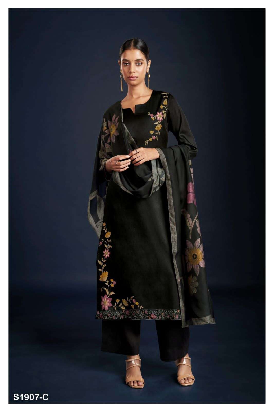 Brielle-1907 By Ganga Fashion 1907-A To 1907-D Series Beautiful Stylish Festive Suits Fancy Colorful Casual Wear & Ethnic Wear & Ready To Wear Cotton Silk Dresses At Wholesale Price
