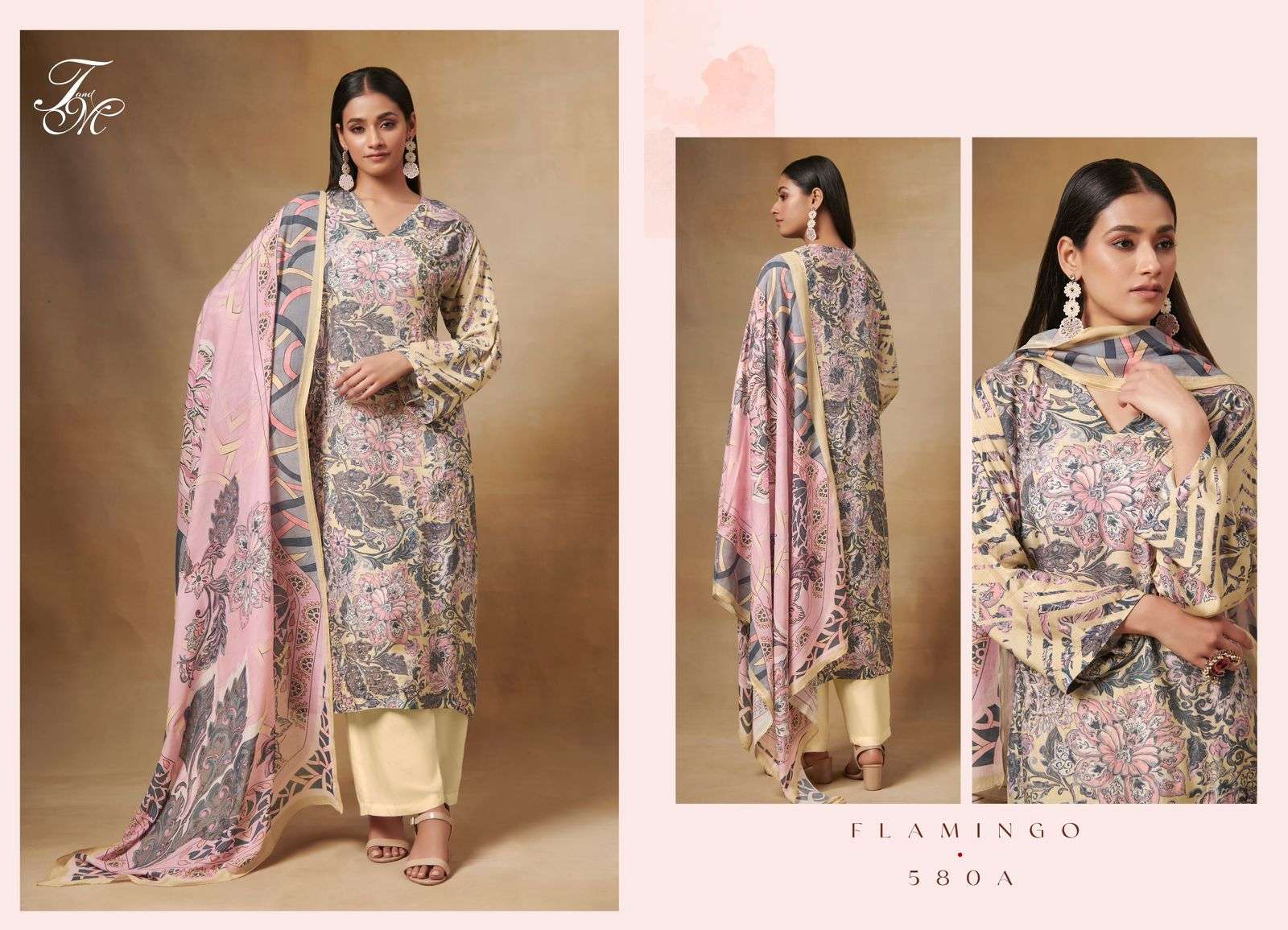 Flamingo By T And M Designer Studio 580-A To 580-B Series Beautiful Suits Colorful Stylish Fancy Casual Wear & Ethnic Wear Silk Digital Print Dresses At Wholesale Price