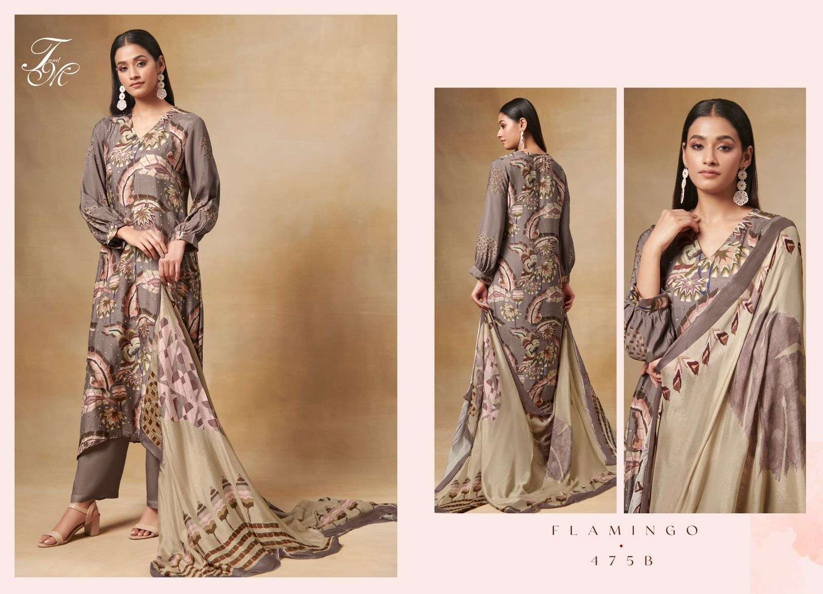 Flamingo-475 By T And M Designer Studio 475-A To 475-B Series Beautiful Suits Colorful Stylish Fancy Casual Wear & Ethnic Wear Silk Digital Print Dresses At Wholesale Price