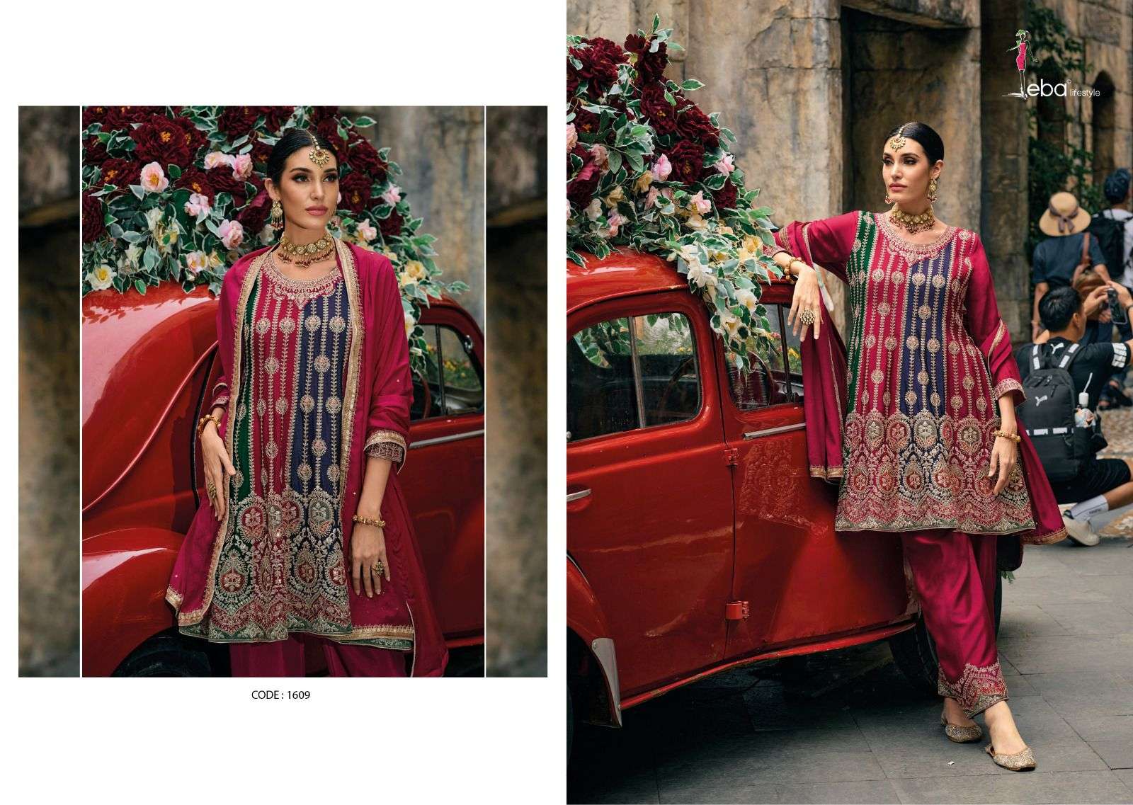 Barbie By Eba Lifestyle 1608 To 1609 Series Beautiful Stylish Festive Suits Fancy Colorful Casual Wear & Ethnic Wear & Ready To Wear Chinnon Embroidered Dresses At Wholesale Price