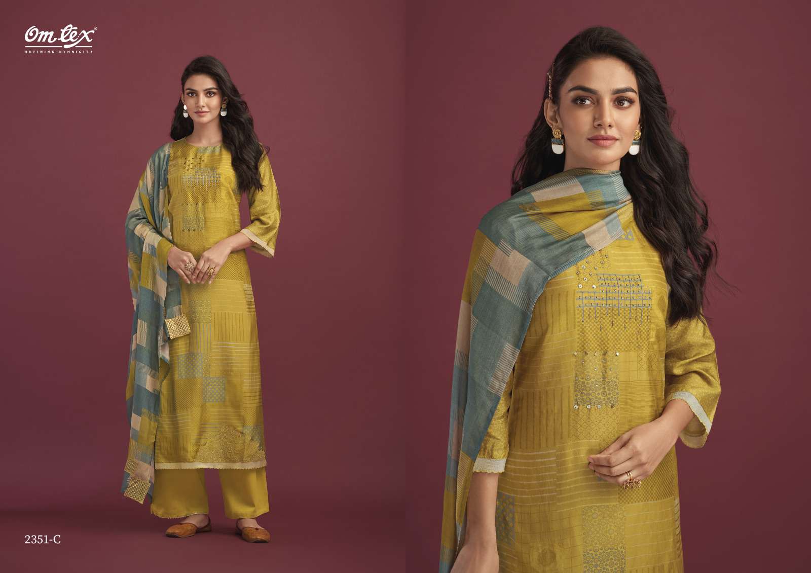 Amelia By Om Tex 2351-A To 2351-D Series Beautiful Suits Colorful Stylish Fancy Casual Wear & Ethnic Wear Pure Silk Digital Print Dresses At Wholesale Price