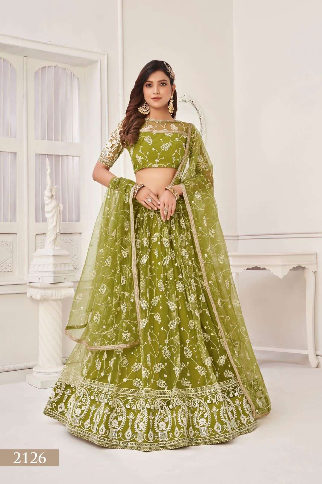 Kelaya Vol-5 By Narayani Fashion House 2122 To 2126 Series Indian Traditional Beautiful Stylish Designer Banarasi Silk Jacquard Embroidered Party Wear Net Lehengas At Wholesale Price
