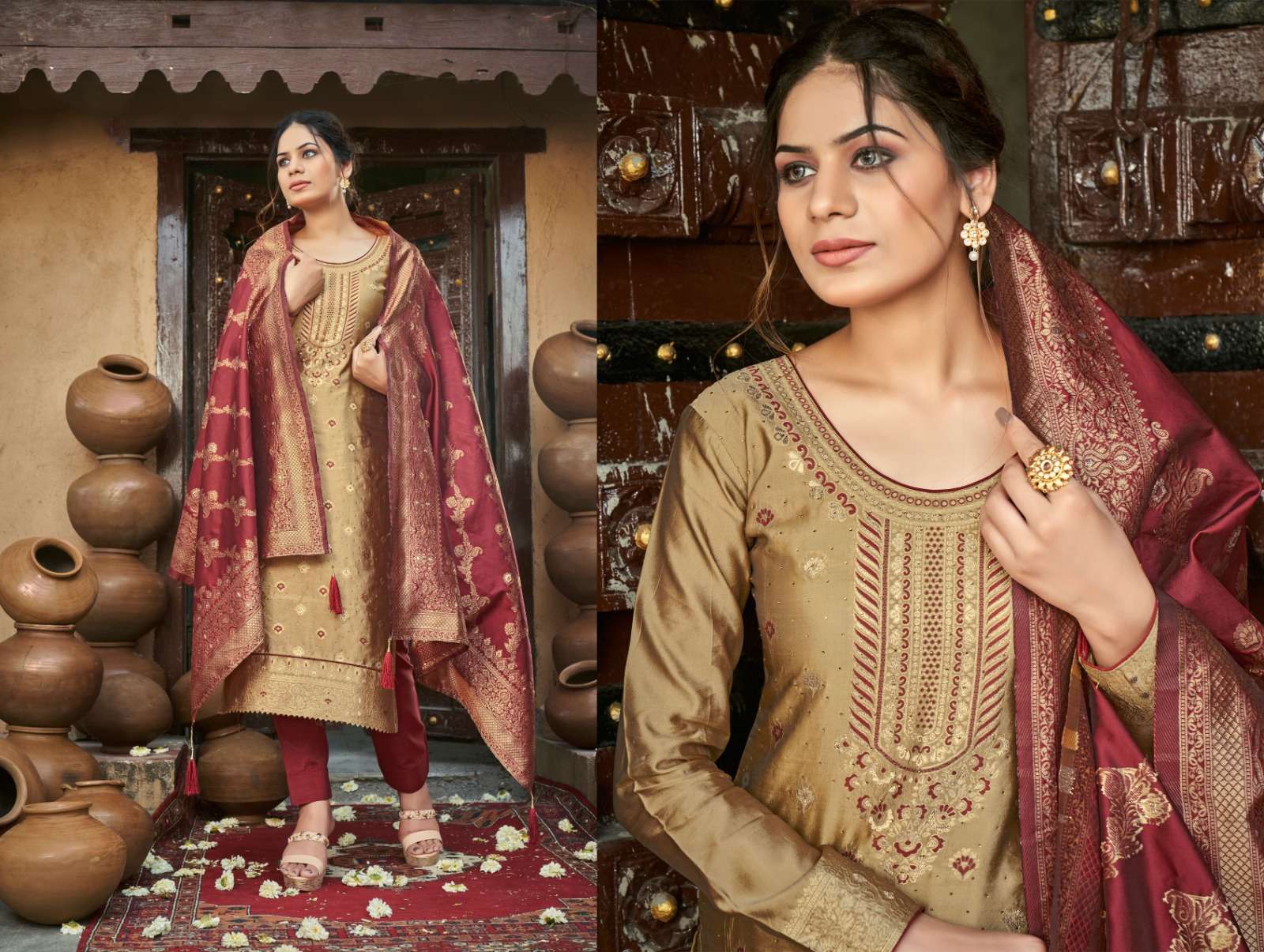 Banaras Vol-1 By Pc 01 To 04 Series Indian Traditional Wear Collection Beautiful Stylish Fancy Colorful Party Wear & Occasional Wear Banaras Silk Dress At Wholesale Price