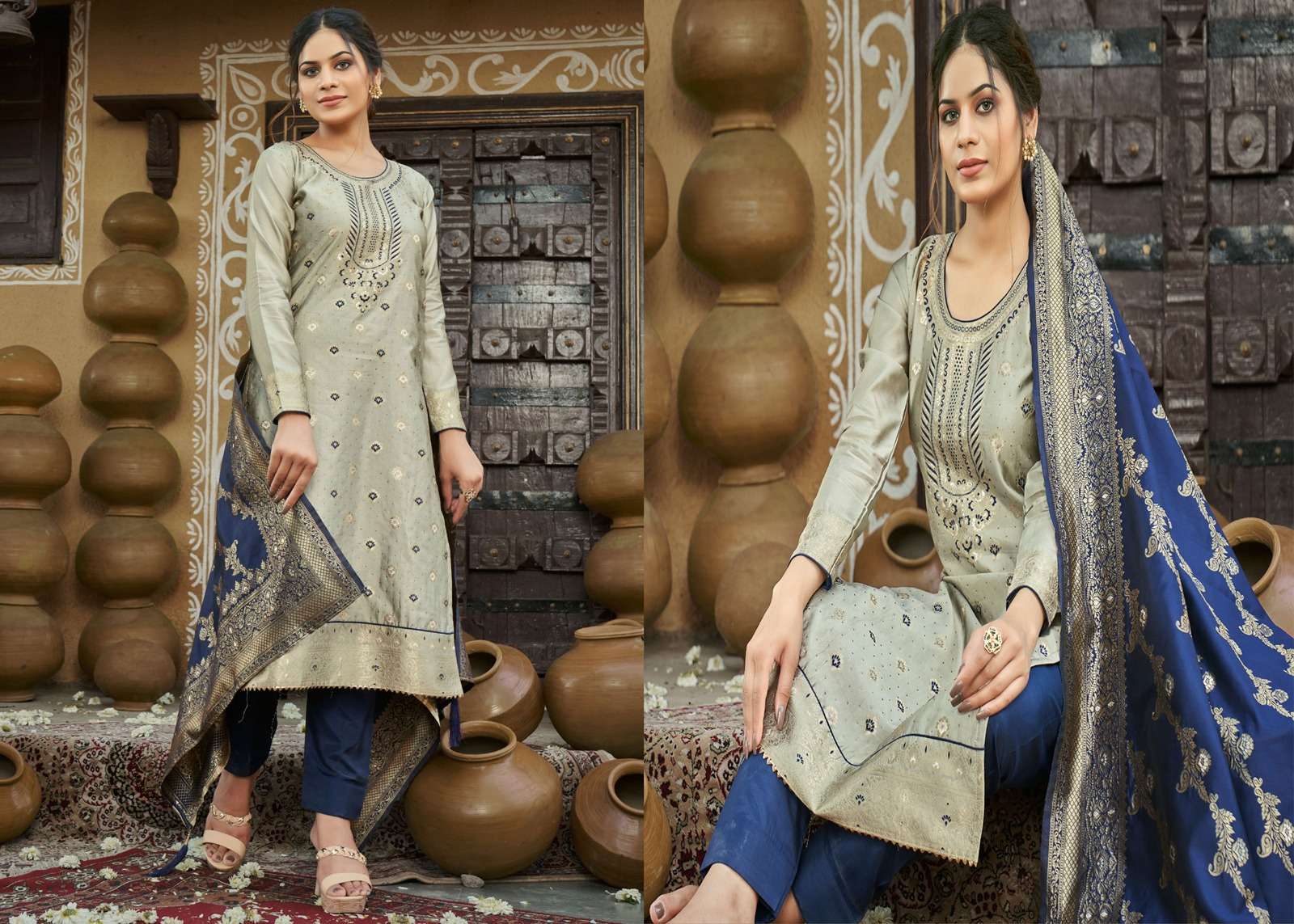 Banaras Vol-1 By Pc 01 To 04 Series Indian Traditional Wear Collection Beautiful Stylish Fancy Colorful Party Wear & Occasional Wear Banaras Silk Dress At Wholesale Price