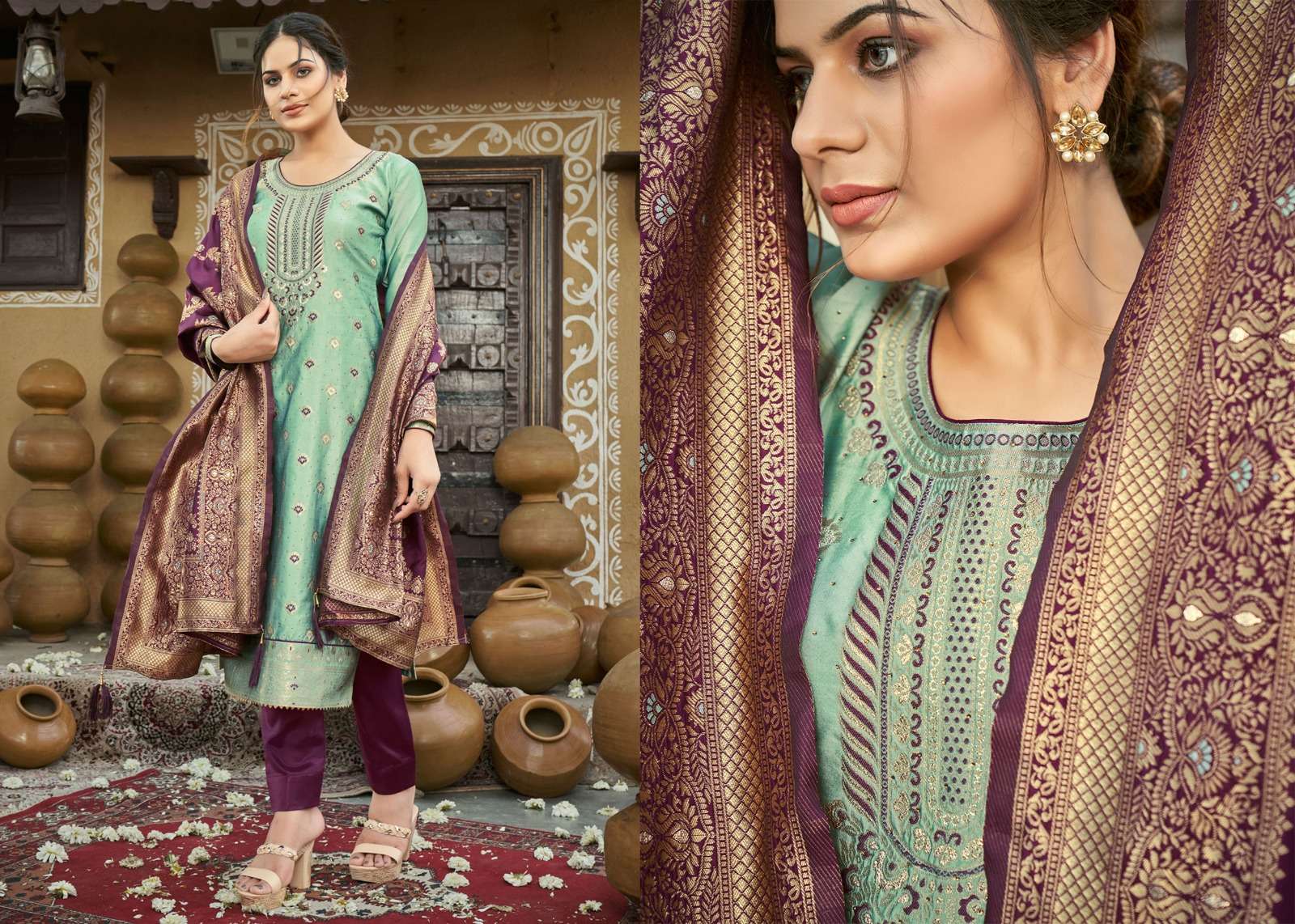 Banaras Vol-1 By Pc 01 To 04 Series Indian Traditional Wear Collection Beautiful Stylish Fancy Colorful Party Wear & Occasional Wear Banaras Silk Dress At Wholesale Price