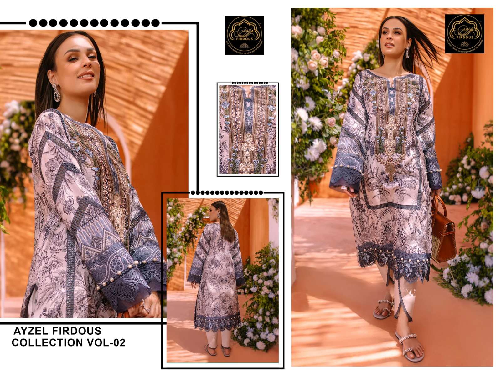 Ayzel Firdous Collection Vol-2 By Firdous 01 To 05 Series Beautiful Stylish Pakistani Suits Fancy Colorful Casual Wear & Ethnic Wear & Ready To Wear Pure Cotton Print With Embroidered Dresses At Wholesale Price