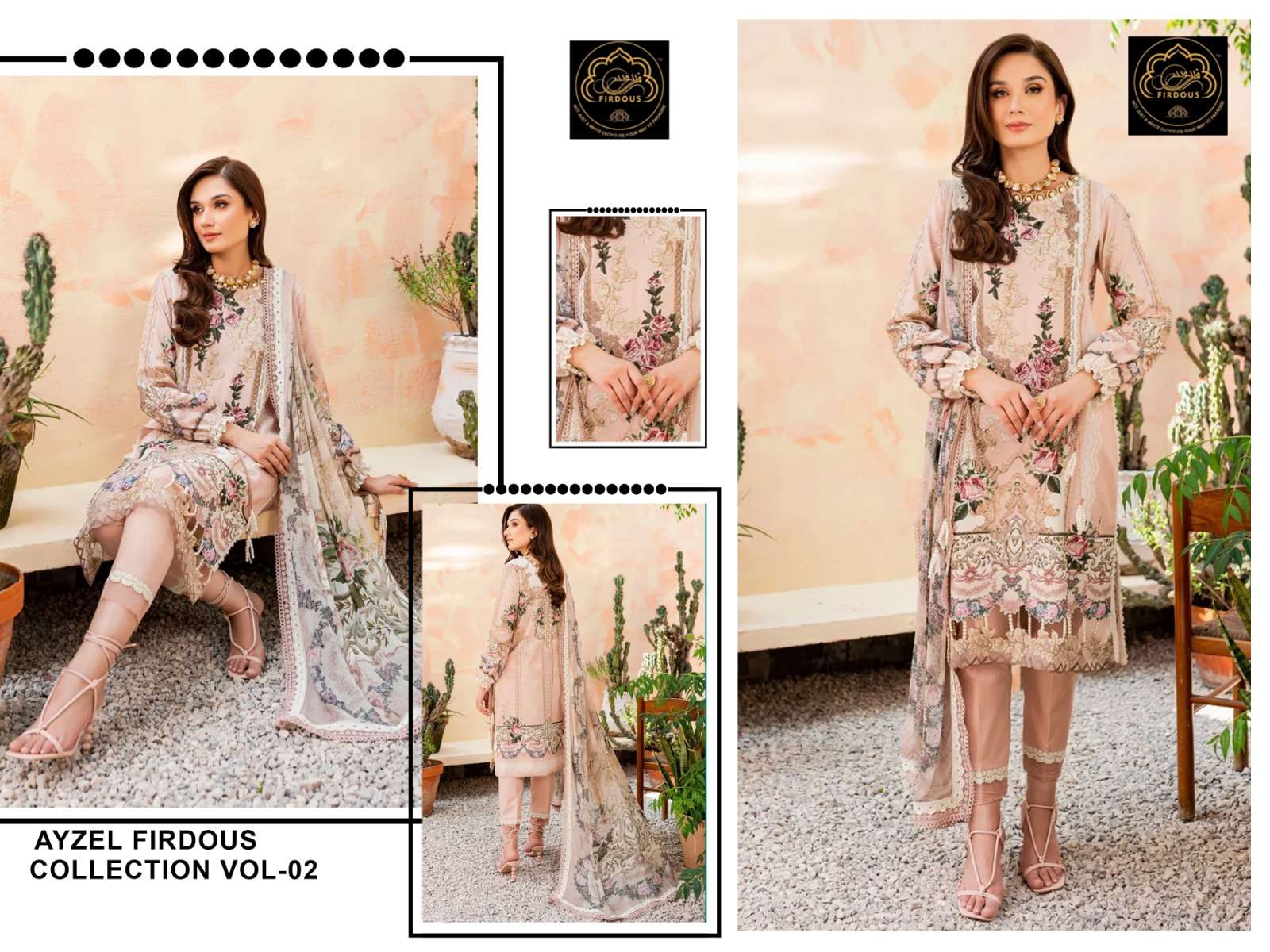 Ayzel Firdous Collection Vol-2 By Firdous 01 To 05 Series Beautiful Stylish Pakistani Suits Fancy Colorful Casual Wear & Ethnic Wear & Ready To Wear Pure Cotton Print With Embroidered Dresses At Wholesale Price