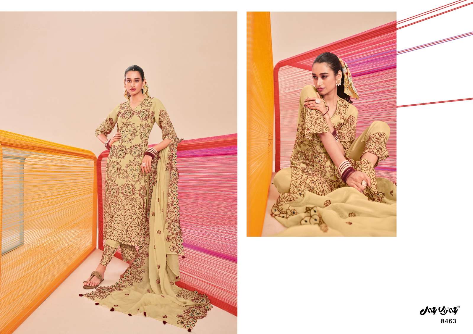 Aasmani Vol-2 By Jay Vijay Prints 8461 To 8468 Series Beautiful Pakistani Suits Colorful Stylish Fancy Casual Wear & Ethnic Wear Pure Silk Print Dresses At Wholesale Price