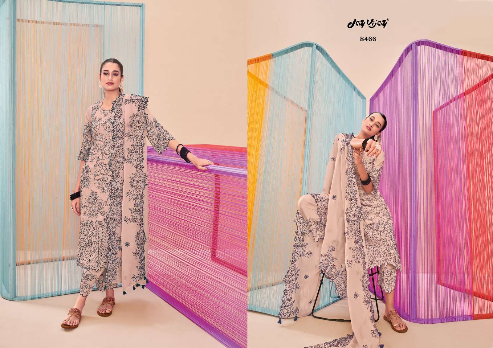 Aasmani Vol-2 By Jay Vijay Prints 8461 To 8468 Series Beautiful Pakistani Suits Colorful Stylish Fancy Casual Wear & Ethnic Wear Pure Silk Print Dresses At Wholesale Price