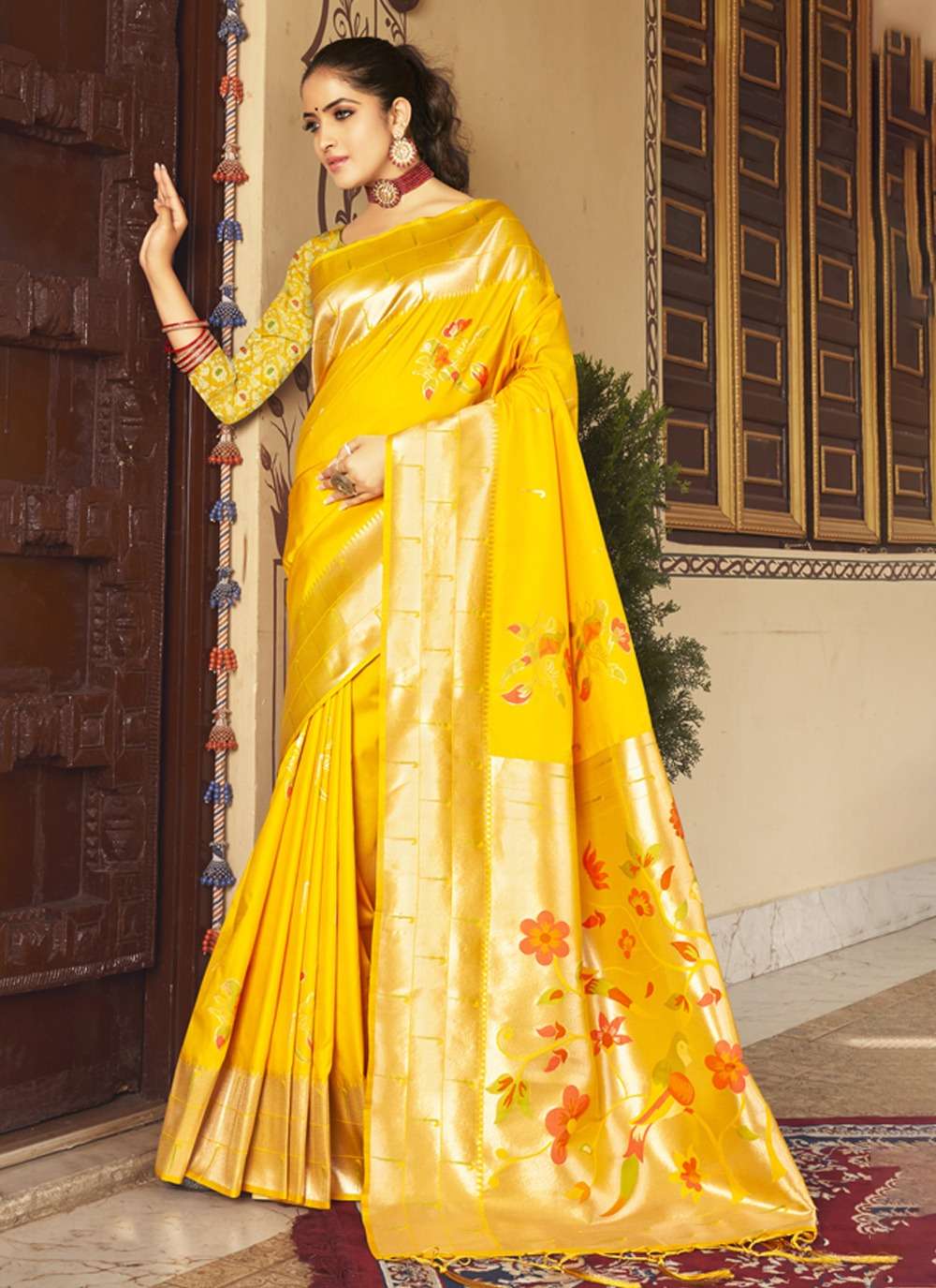 Pushpa By Bunawat 1001 To 1006 Series Indian Traditional Wear Collection Beautiful Stylish Fancy Colorful Party Wear & Occasional Wear Paithani Silk Sarees At Wholesale Price